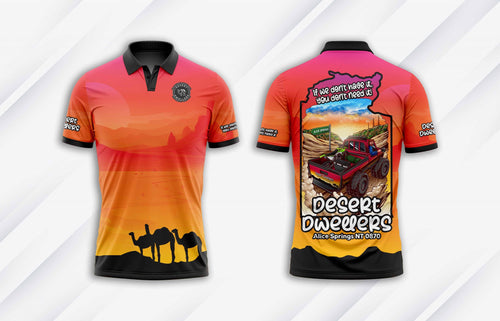 Desert Dwellers Short Sleeve Polo - Centralian Sunset