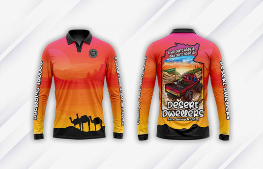 Desert Dwellers Long Sleeve Fishing Shirt - Centralian Sunset