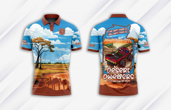 Desert Dwellers Short Sleeve Polo - Clay Pans