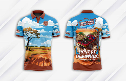 Desert Dwellers Short Sleeve Polo - Clay Pans