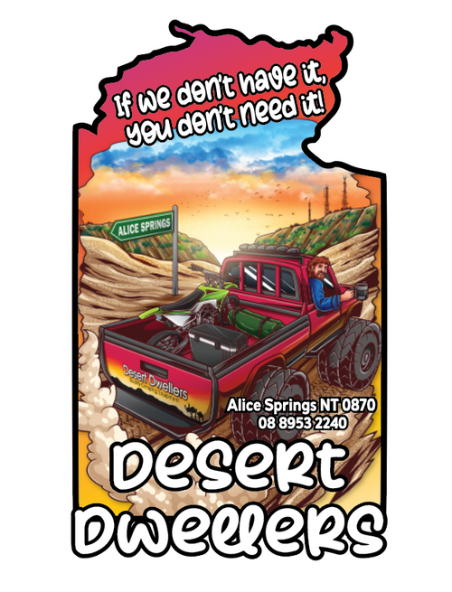 Desert Dwellers Sticker - NT Style 12x7cm